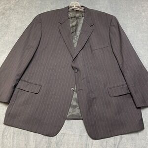 Andrew Fezza Blazer Jacket Mens 54 Black Pinstripe Single Breasted Notch Lapel